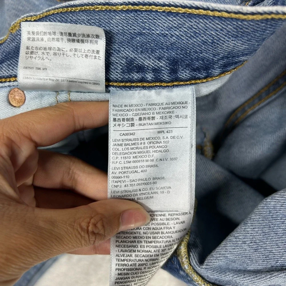Levi's 501 Original Fit Straight Jeans Men 32X28.5 Blue Denim Button Fly - Flaws
